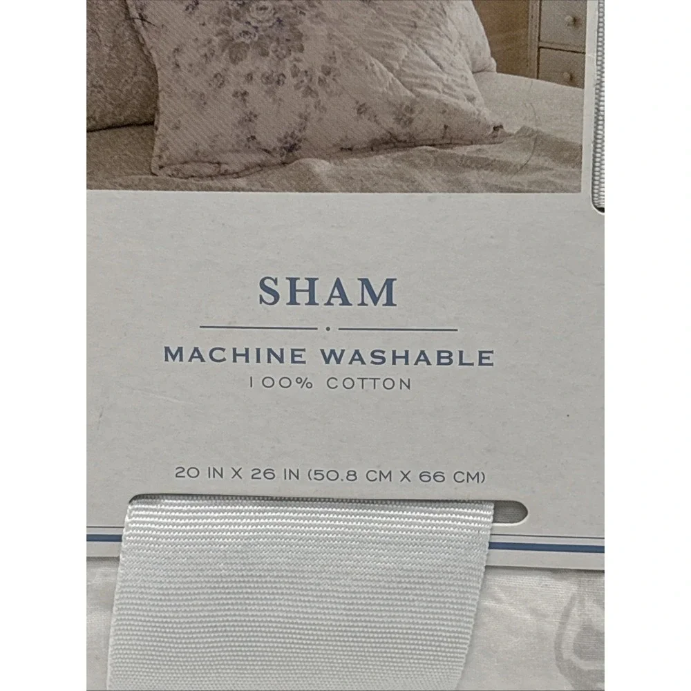 Simply Shabby Chic Rachel Ashwell BRITISH ROSE Patchwork Pillow Sham STANDARD -1